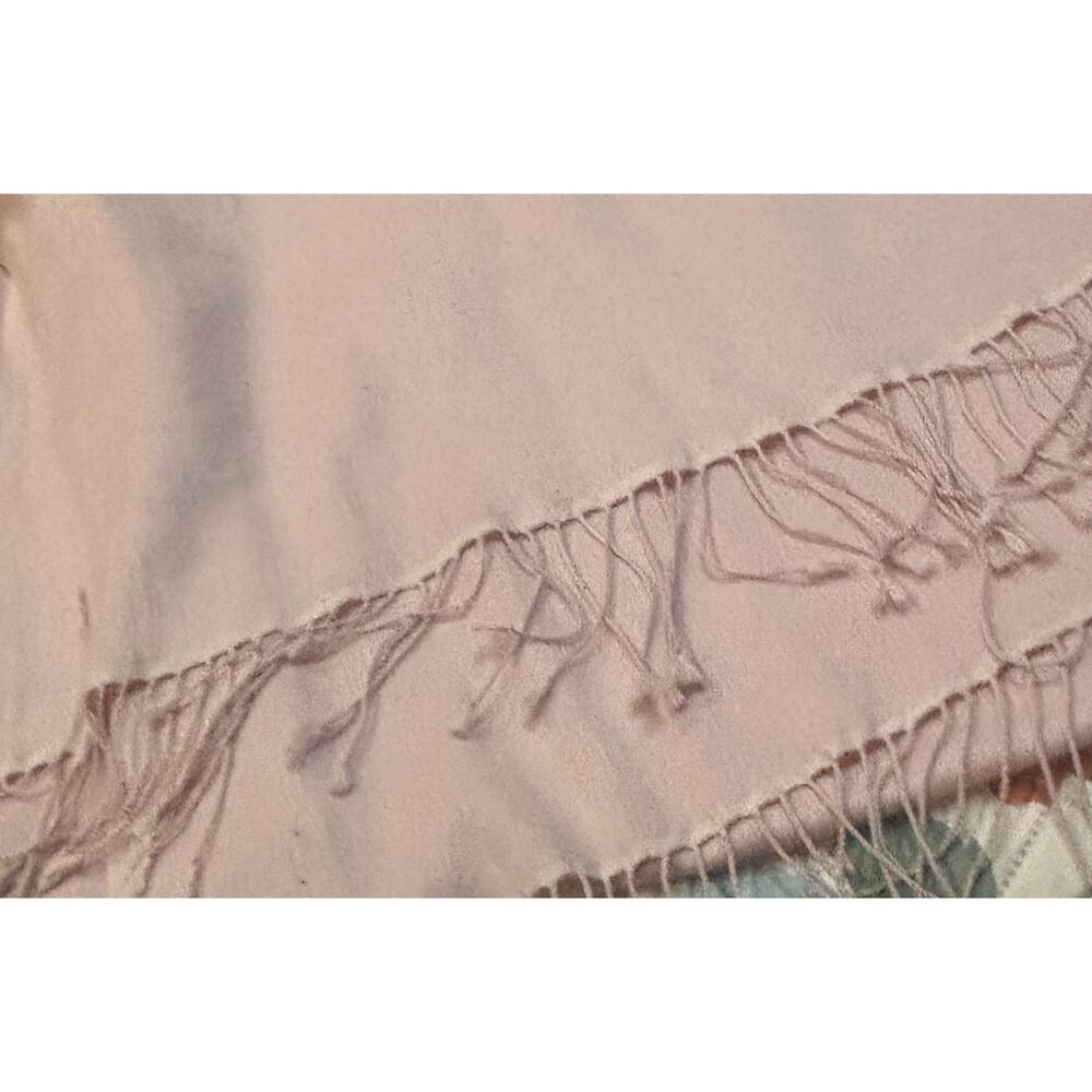 Brassloom Pink Scarf/ Shaw 70% Pashmina Cashmere 30% Silk Hand Made Nepal Preppy - Picture 2 of 4